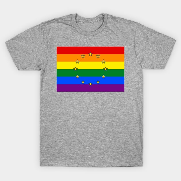 European Union LGBTQ Pride Flag T-Shirt by popkulturniy